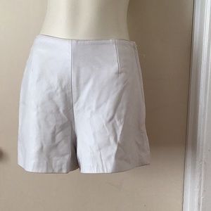 Women’s White Leather Shorts